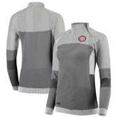 Chicago Cubs Levelwear Women's Verse Asymmetrical Raglan Tri-Blend Quarter-Zip Jacket - Gray
