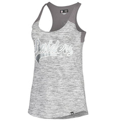 Las Vegas Raiders New Era Women's Space Dye Racerback Scoop Neck Tank Top - Silver/Black outlet
