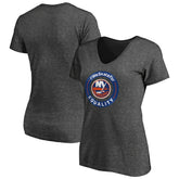New York Islanders Women's #WeSkateFor V-Neck T-Shirt Heather Gray
