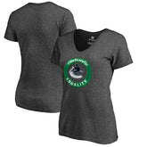 Vancouver Canucks Women's #WeSkateFor V-Neck T-Shirt Heather Gray