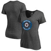 Winnipeg Jets Women's #WeSkateFor V-Neck T-Shirt Heather Gray