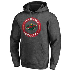 Minnesota Wild #WeSkateFor Pullover Hoodie Heather Gray