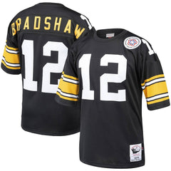 Terry Bradshaw Pittsburgh Steelers Authentic Throwback Retired Player Jersey - Black sale