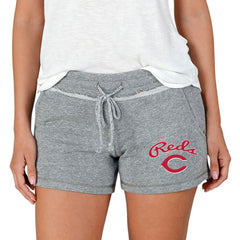 Cincinnati Reds Concepts Sport Women's Mainstream Terry Shorts - Gray