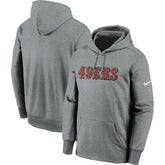 San Francisco 49ers Wordmark Performance Pullover Hoodie - Charcoal | Nike outlet