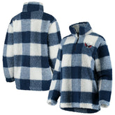 Washington Capitals G-III 4Her by Carl Banks Women's Plaid Sherpa Quarter-Zip Jacket Navy/White