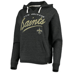 New Orleans Saints '47 Women's Cross Script Emerson Hoodie - Heather Charcoal sale