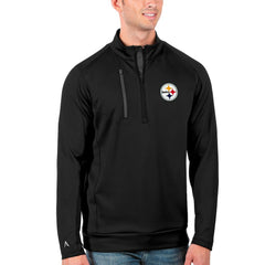 Pittsburgh Steelers Antigua Generation Quarter-Zip Pullover Jacket - Black/Charcoal discount