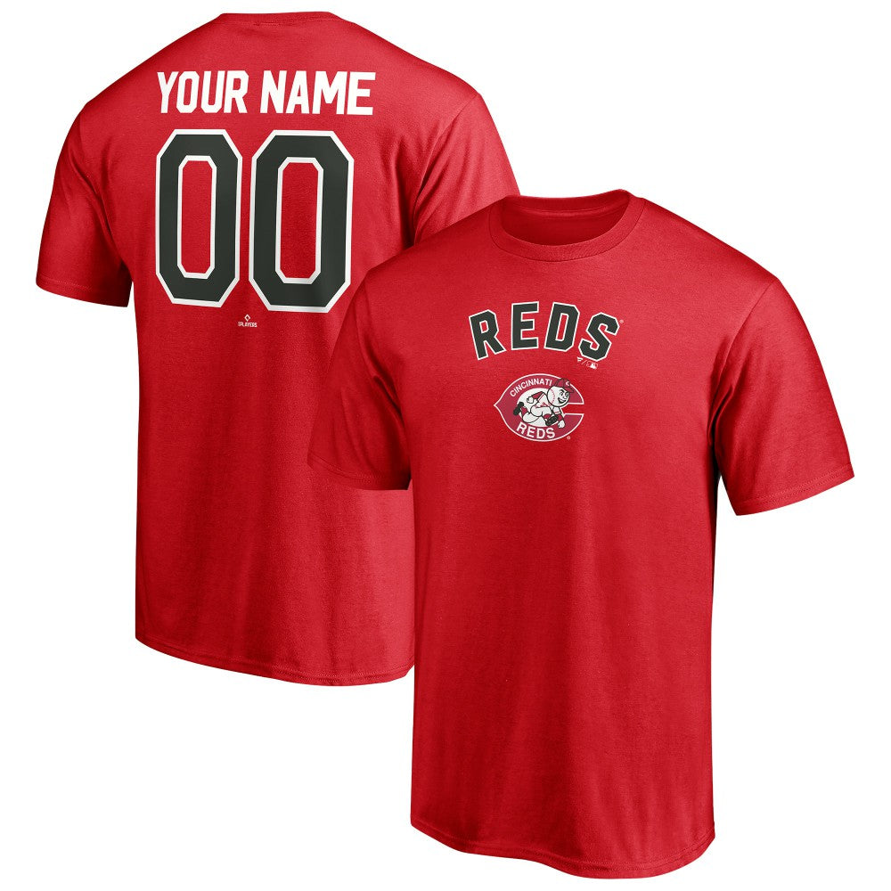 Cincinnati Reds Cooperstown Winning Streak Personalized Name & Number T-Shirt - Red