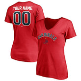 St. Louis Cardinals Women's Cooperstown Winning Streak Personalized Name & Number V-Neck T-Shirt - Red