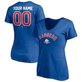 Texas Rangers Women's Cooperstown Winning Streak Personalized Name & Number V-Neck T-Shirt - Royal