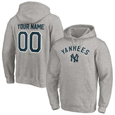 New York Yankees Cooperstown Winning Streak Alternate Personalized Name & Number Pullover Hoodie - Heathered Gray