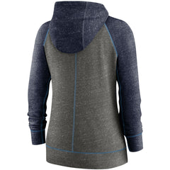 Tennessee Titans Women's Gym Vintage Raglan Full-Zip Hoodie - Heathered Charcoal/Navy | Nike on sale