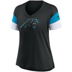 Carolina Panthers Women's Team Logo Fashion Performance Tri-Blend V-Neck T-Shirt - Black | Nike on sale