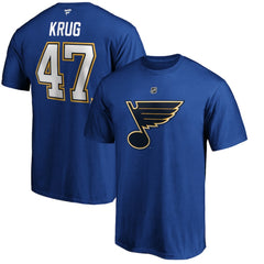 Torey Krug St. Louis Blues Fanatics Authentic Stack Name & Number T-Shirt Blue