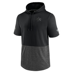 San Jose Sharks Fanatics Authentic Pro Travel and Training Short Sleeve Pullover Hoodie Black