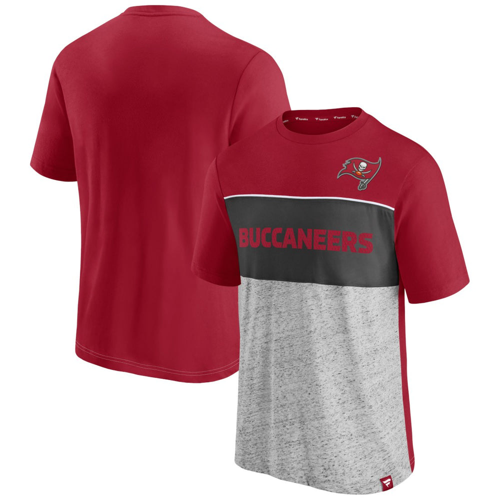 Tampa Bay Buccaneers Colorblock T-Shirt - Red/Heathered Gray outlet