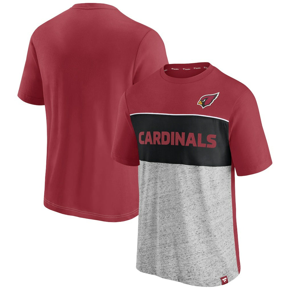 Arizona Cardinals Colorblock T-Shirt - Cardinal/Heathered Gray online