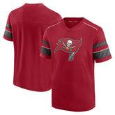 Tampa Bay Buccaneers Textured Hashmark V-Neck T-Shirt - Red on sale