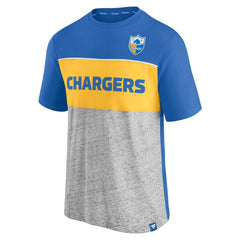 Los Angeles Chargers Throwback Colorblock T-Shirt - Powder Blue/Heathered Gray outlet