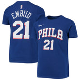 Joel Embiid Philadelphia 76ers Youth Logo Name & Number Performance T-Shirt - Royal | Nike cheap