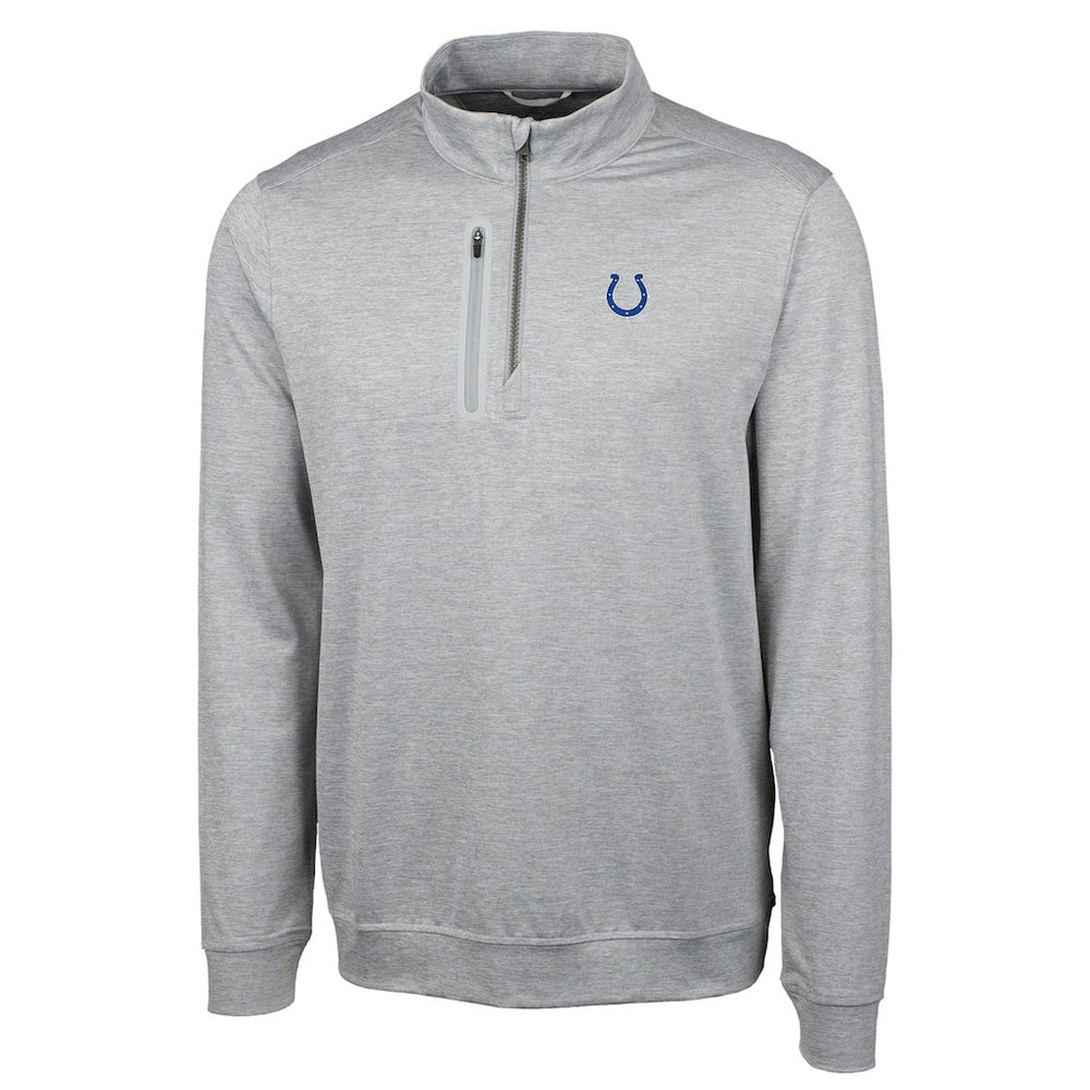 Indianapolis Colts Cutter & Buck Big & Tall Stealth Quarter-Zip Pullover Jacket - Heather Gray online