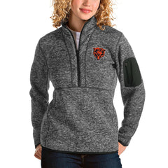Chicago Bears Antigua Women's Bear Head Fortune Half-Zip Pullover Jacket - Heather Charcoal sale