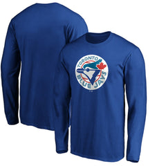 Toronto Blue Jays Cooperstown Collection Huntington Logo Long Sleeve T-Shirt - Royal