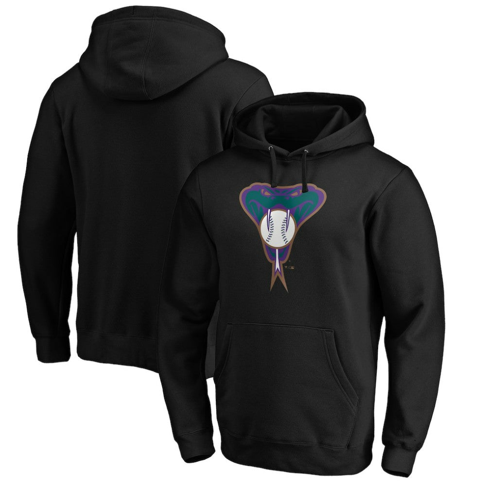 Arizona Diamondbacks Cooperstown Collection Huntington Logo Fitted Pullover Hoodie - Black