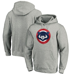 Chicago Cubs Cooperstown Collection Huntington Logo Fitted Pullover Hoodie - Heather Gray