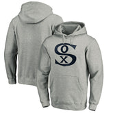 Chicago White Sox Cooperstown Collection Huntington Logo Fitted Pullover Hoodie - Heather Gray