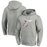 Cincinnati Reds Cooperstown Collection Huntington Logo Fitted Pullover Hoodie - Heather Gray