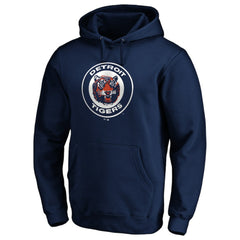 Detroit Tigers Cooperstown Collection Huntington Logo Fitted Pullover Hoodie - Navy