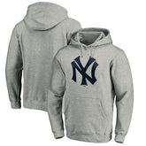 New York Yankees Cooperstown Collection Huntington Logo Fitted Pullover Hoodie - Heather Gray