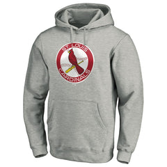 St. Louis Cardinals Cooperstown Collection Huntington Logo Fitted Pullover Hoodie - Heather Gray