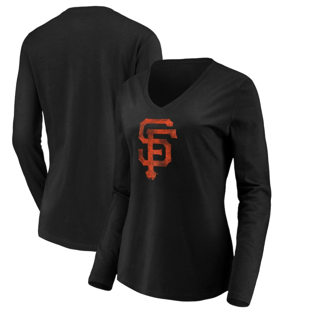 San Francisco Giants Women's Core Distressed Team Long Sleeve T-Shirt - Black