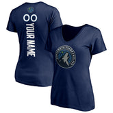 Minnesota Timberwolves Women's Playmaker Personalized Name & Number V-Neck T-Shirt - Navy cheap
