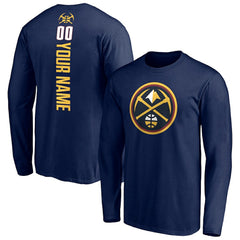 Denver Nuggets Playmaker Personalized Name & Number Long Sleeve T-Shirt sale - Navy online