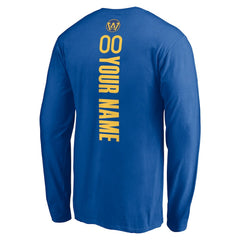 Golden State Warriors Playmaker Personalized Name & Number Long Sleeve T-Shirt sale - Royal outlet