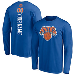 New York Knicks Playmaker Personalized Name & Number Long Sleeve T-Shirt - Blue discount