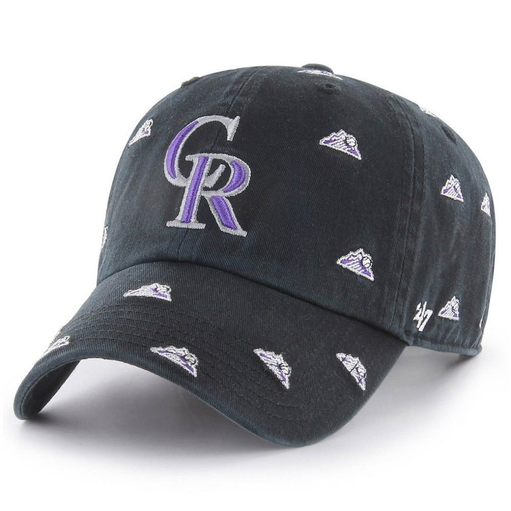 Colorado Rockies Women's Confetti Clean Up Adjustable Hat - Black | 47 brand
