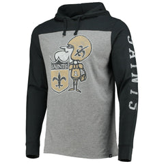 New Orleans Saints '47 Franklin Wooster Throwback Long Sleeve Hoodie T-Shirt - Heathered Gray discount