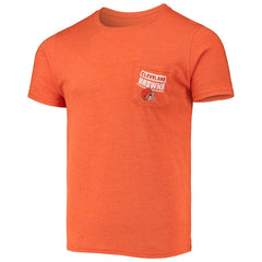 Cleveland Browns Field Goal Pocket Tri-Blend T-Shirt - Heathered Orange on sale