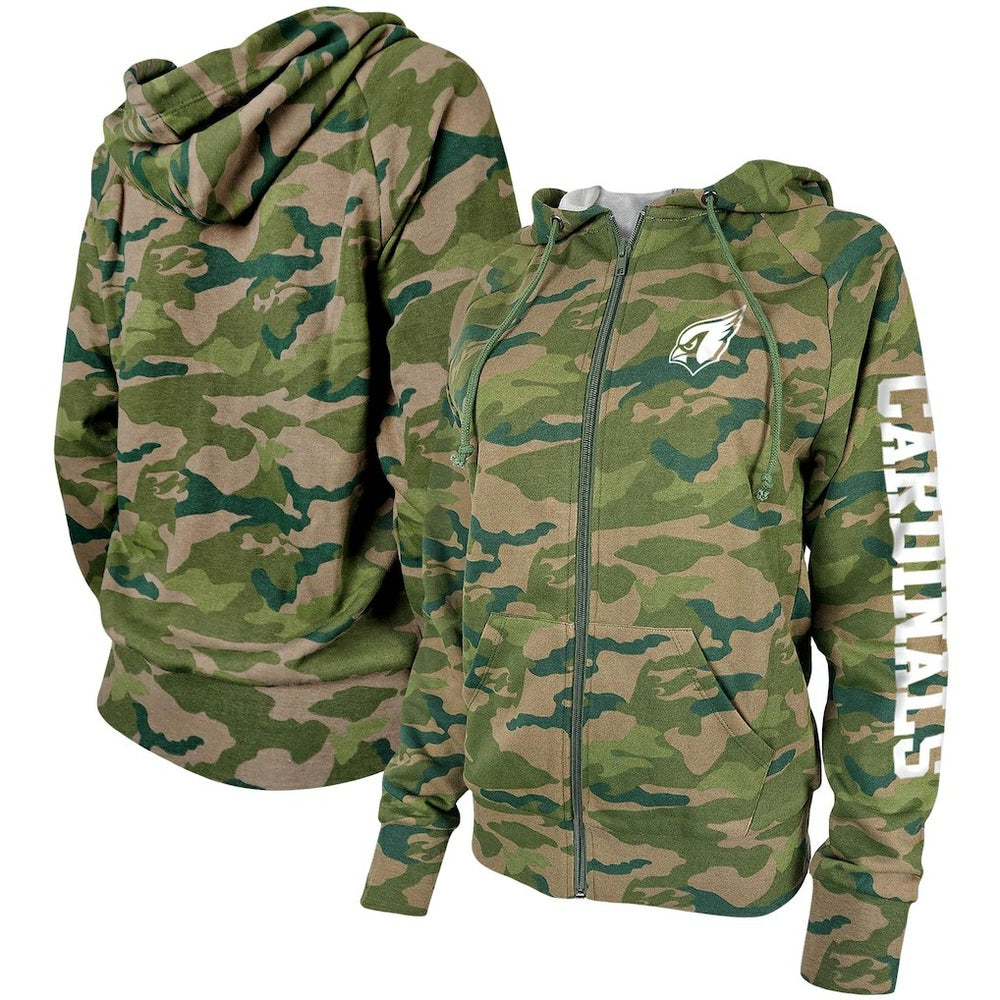 Arizona Cardinals New Era Women's Raglan Full-Zip Hoodie - Camo sale