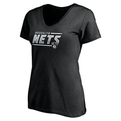 Brooklyn Nets Women's Mascot In Bounds V-Neck T-Shirt - Black | Fanatics shop