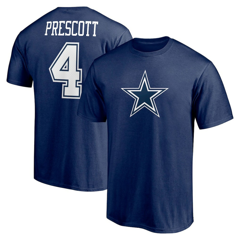 Dak Prescott Dallas Cowboys Player Icon Name & Number T-Shirt - Navy sale