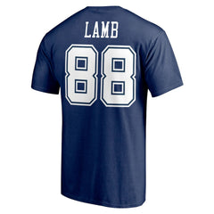 CeeDee Lamb Dallas Cowboys Player Icon Name & Number T-Shirt - Navy for sale