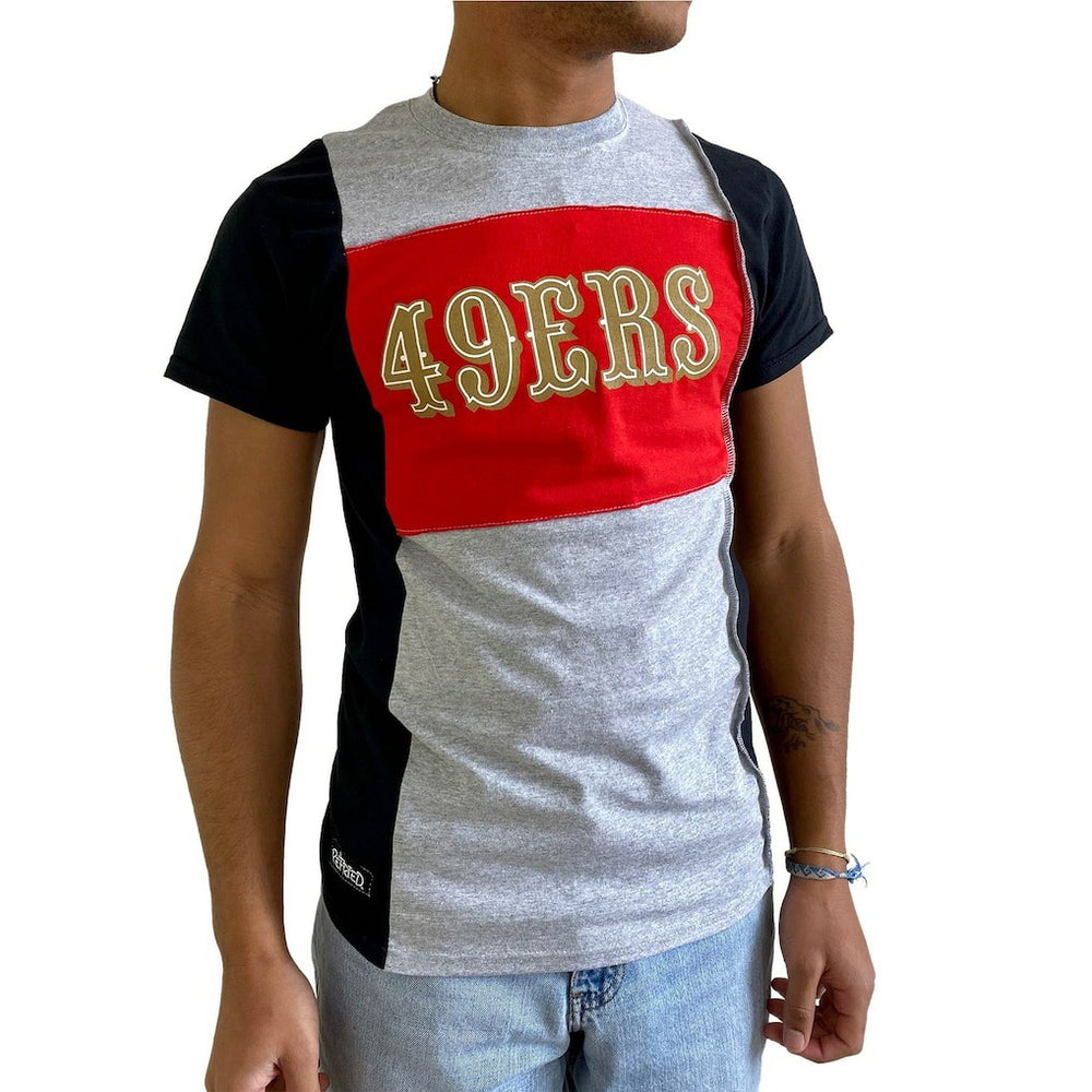 San Francisco 49ers Refried Apparel Sustainable Split T-Shirt - Heather Gray outlet