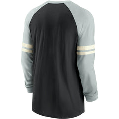 Las Vegas Raiders Throwback Raglan Long Sleeve T-Shirt - Black/Silver | Nike discount