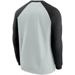 Las Vegas Raiders Historic Raglan Crew Performance Sweater - Silver/Black | Nike outlet